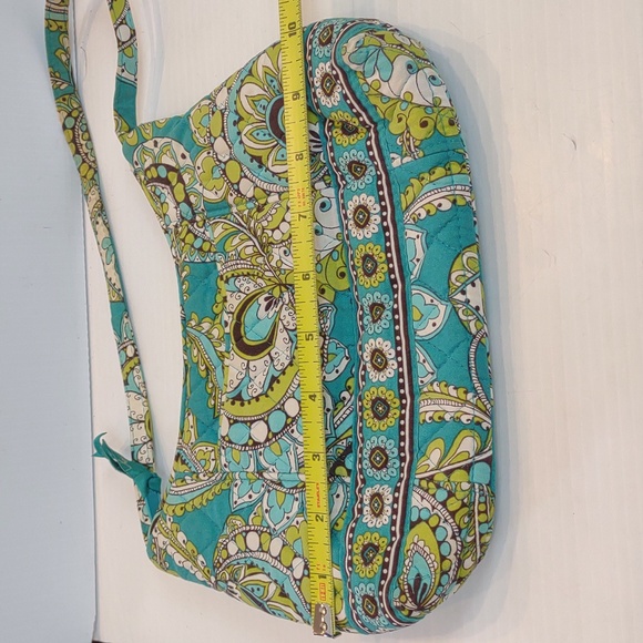 Vera Bradley Retired Pattern Peacock Green Teal Blue Small Shoulder Hobo Purse - Picture 9 of 12